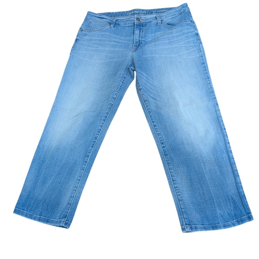 Calvin Klein Jeans Womens Boyfriend W31 Light Wash Straight Leg Stretch Denim